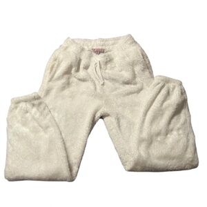 Fame | Plush Faux Fur | Cozy Lounge Joggers | Women’s | Size M | Ivory